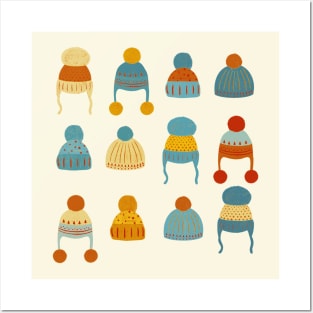 Winter Hats - Retro 70s Palette | Pattern Posters and Art